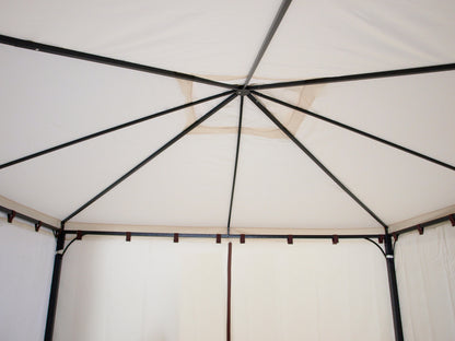 Padiglione VENEZIA 3x3 metri, acciaio nero, telo PVC spalmato écru