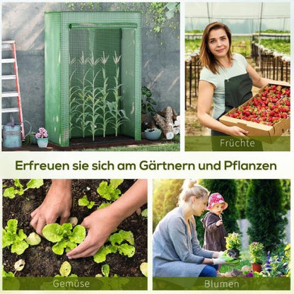 Gewächshaus Treibhaus Tomatenhaus Frühbeet mit Tür zum Aufrollen Stahl Kunststoff Grün 100x50x150cm - Palo24