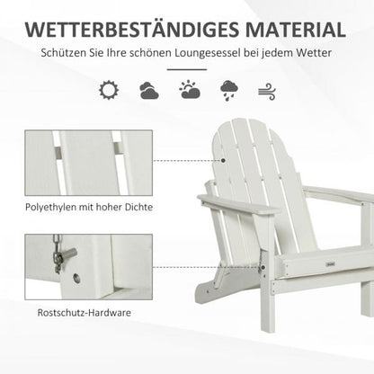 Gartenstuhl, Klappstuhl, ergonomisches Design, wetterfest, Kunststoff, weiss - Palo24