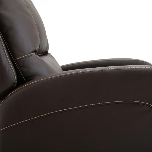 Fauteuil de massage fauteuil TV électrique inclinaison 165° PU métal marron foncé