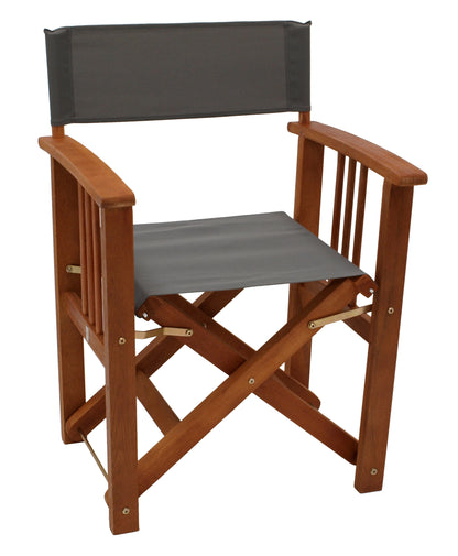 XL Regiesessel CALIFORNIA, Eukalyptusholz, Bezug grau, extra stabil