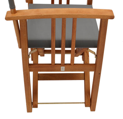 XL Regiesessel CALIFORNIA, Eukalyptusholz, Bezug grau, extra stabil