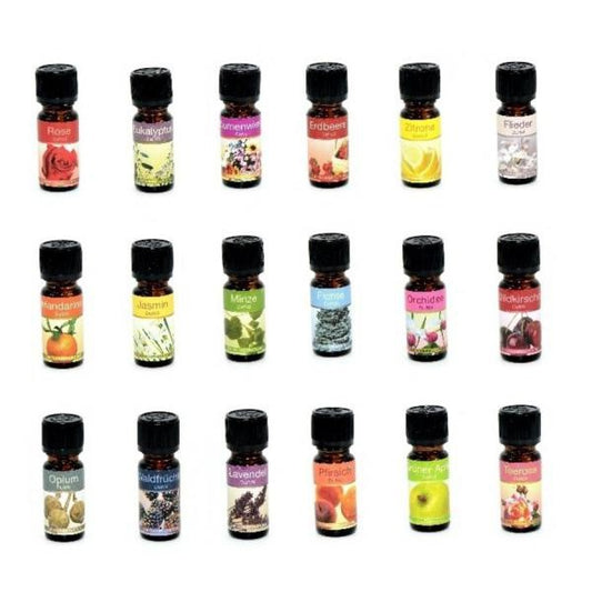 Coffret de 9 huiles parfumées 10 ml en flacon verre