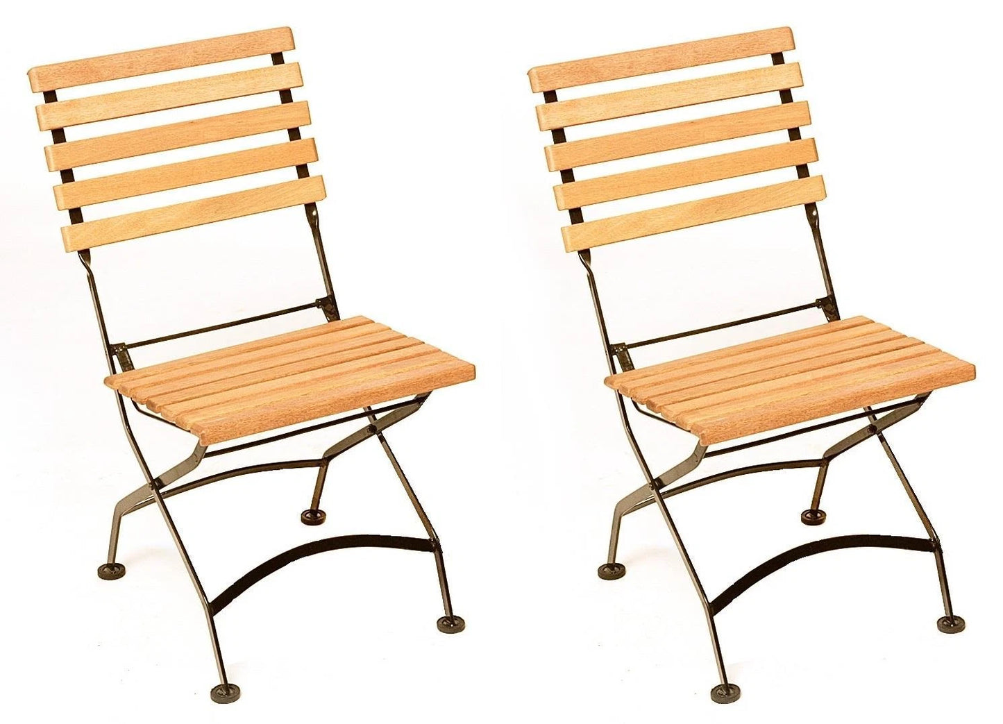 2 Stück,Klappstuhl SCHLOSSGARTEN, Flachstahl schwarz + Eukalyptus geölt, FSC®