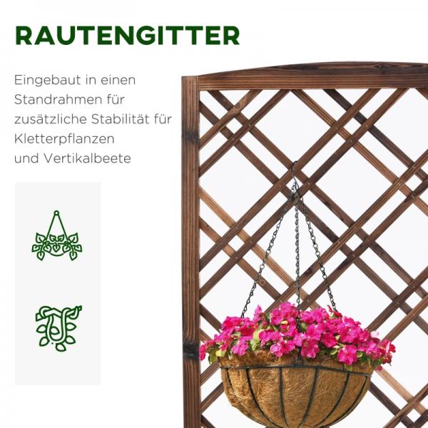 Pflanzkasten Blumenständer Rankgitter Rankkasten Rosenbogen Garten Holz Braun