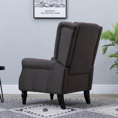 Einzelsessel Relaxsessel Ohrensessel Einzelstuhl Akzentsessel mit Tufting Holzfüße Polyester Braun - Palo24