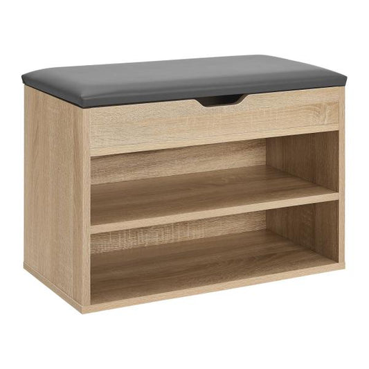 Schuhregal 60x30x44 cm Holzoptik / Grau Klappdeckel