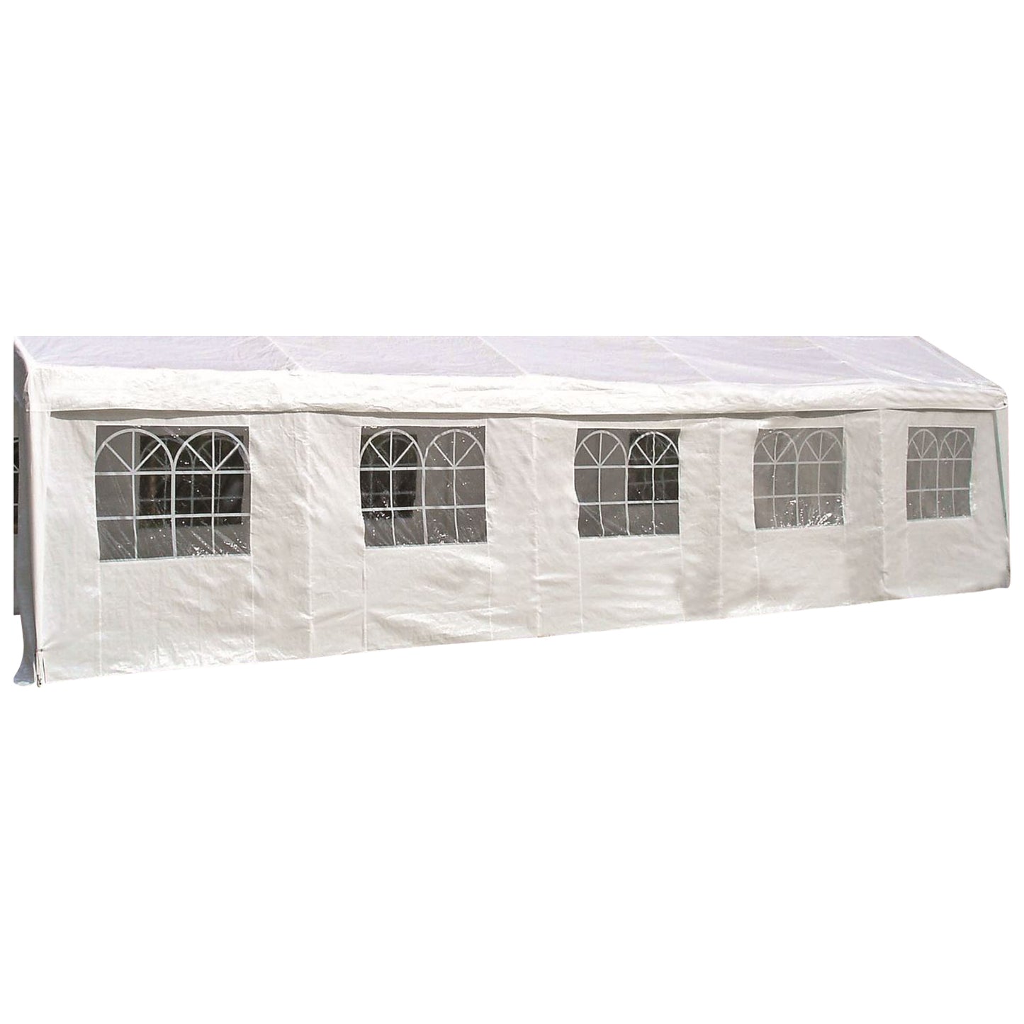 Telo laterale per tenda da festa, lunghezza 10 metri, PVC bianco con finestre