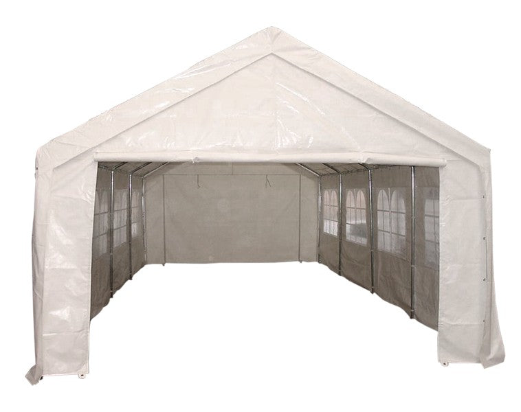 Telo laterale per tenda da festa, lunghezza 8 metri, PVC bianco con finestre