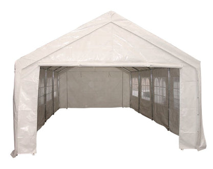 Telo laterale per tenda da festa, lunghezza 8 metri, PVC bianco con finestre