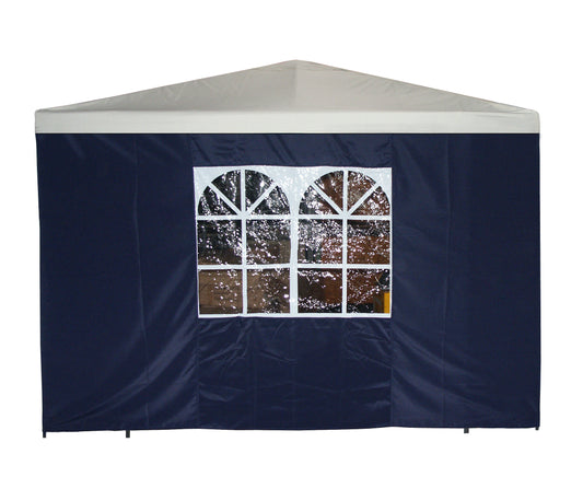 Seitenplane für Pavillon, 3x1,9 Meter, Polyester blau mit Fenster