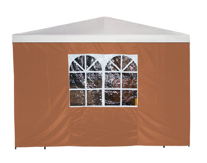 Seitenplane für Pavillon, 3x1,9 Meter, Polyester terracotta mit Fenster