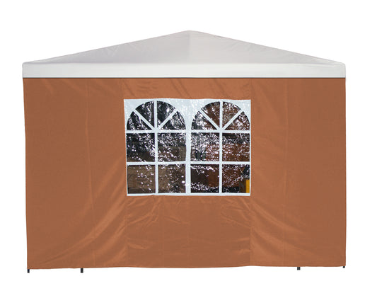 Seitenplane für Pavillon, 3x1,9 Meter, Polyester terracotta mit Fenster