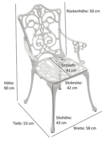 Gartensessel LUGANO Alu weiss wetterfest