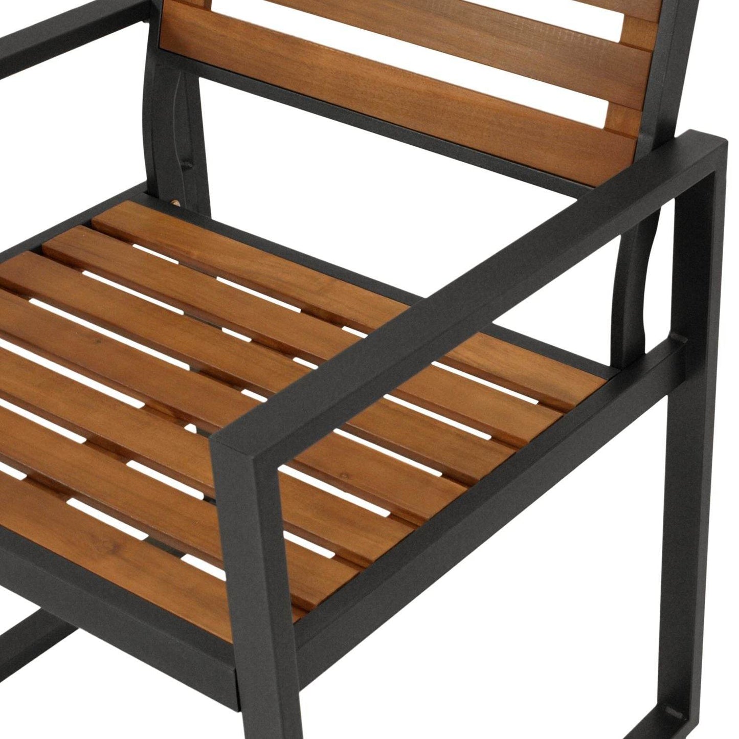 Sessel RAGUSA, Stahl anthrazit + Akazie geölt, FSC®-zertifiziert, 2 Stück - Palo24