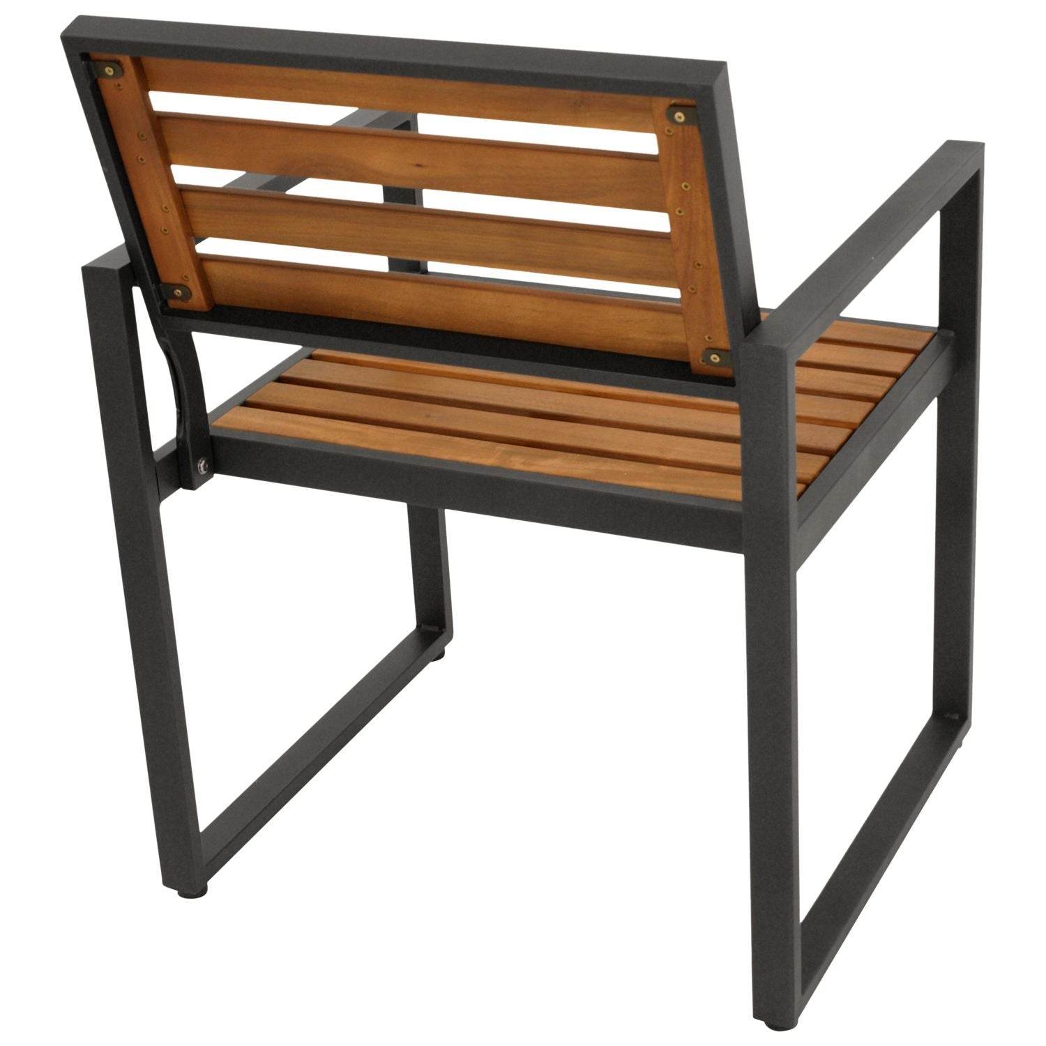 Sessel RAGUSA, Stahl anthrazit + Akazie geölt, FSC®-zertifiziert, 2 Stück - Palo24
