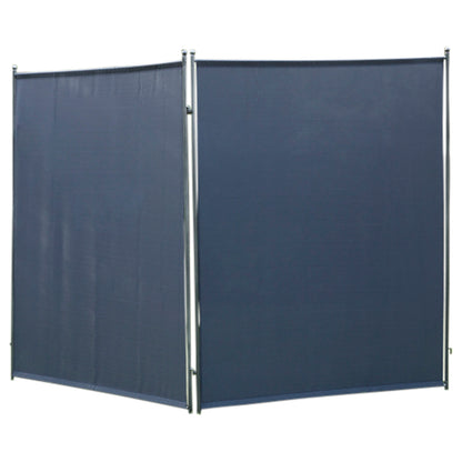 Brise-vue - cloison 150x190cm, métal + housse textile anthracite, extensible