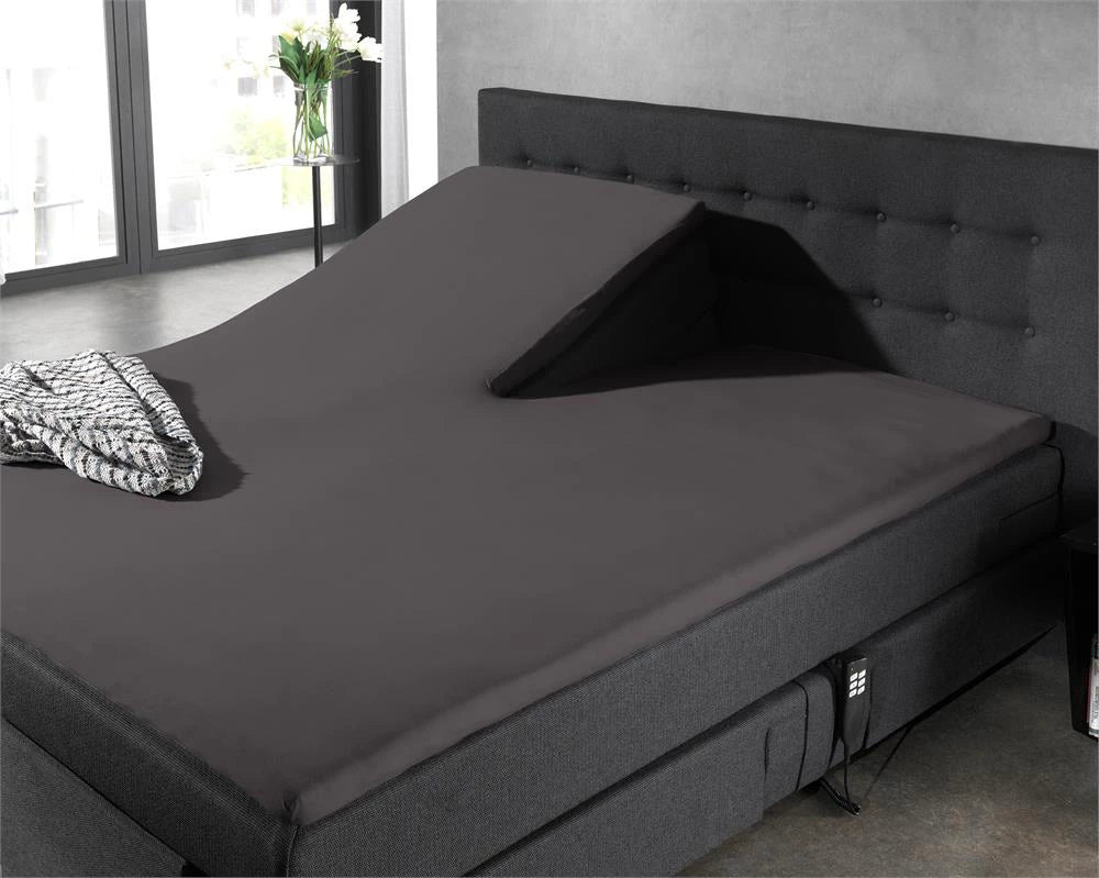 Split Topper Spannbettlaken Baumwolle Anthrazit