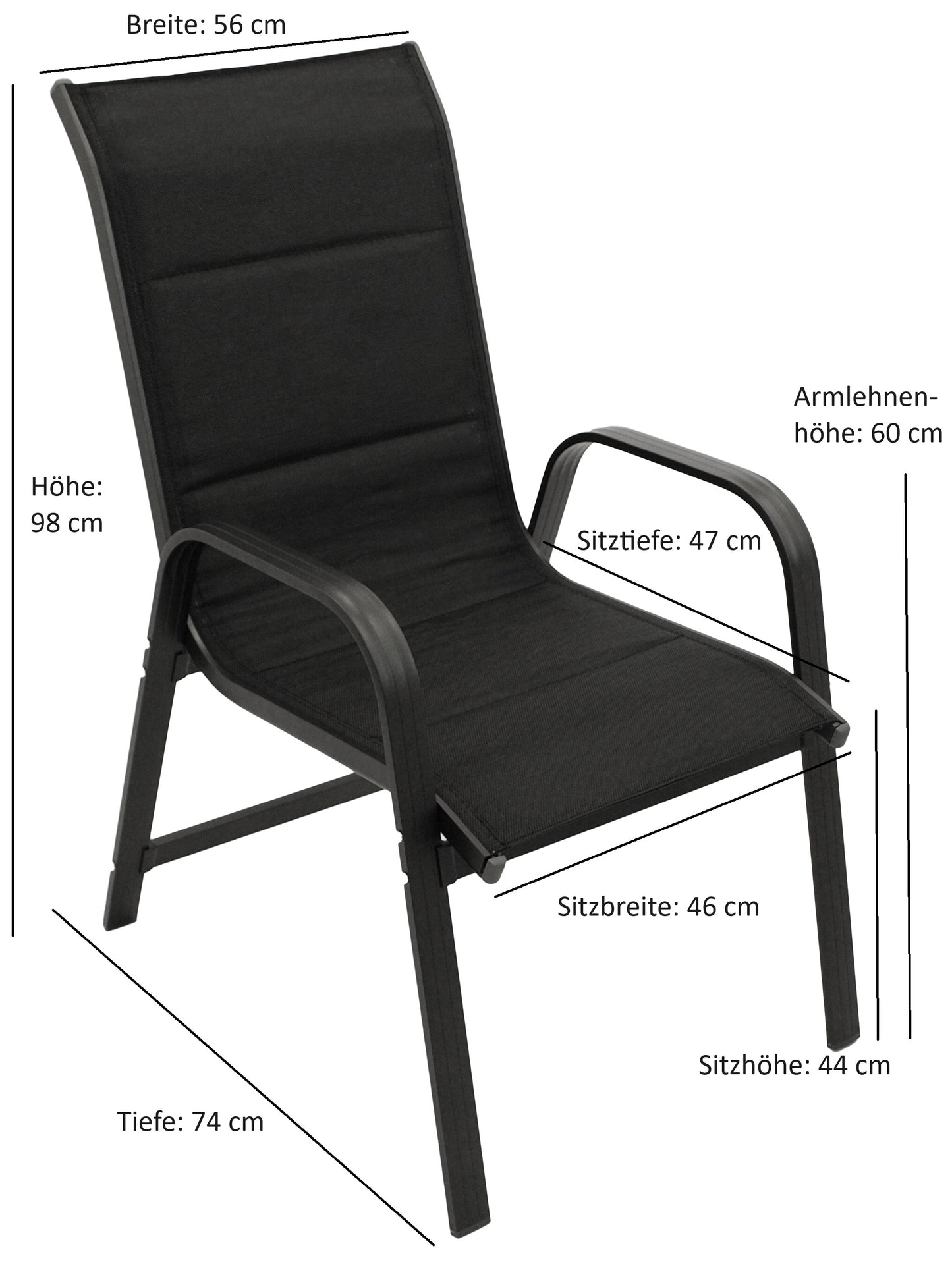 Stapelsessel Cesano Aluminium Anthrazit