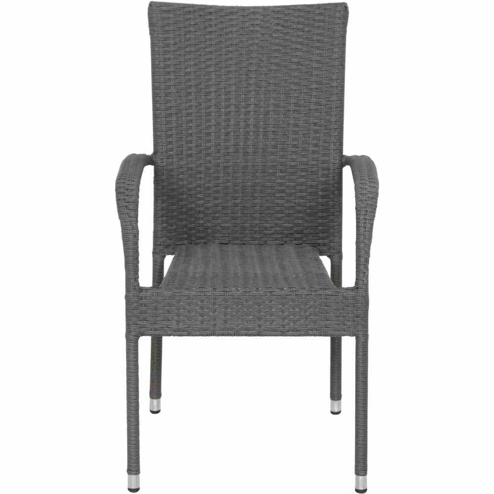 Stapelsessel PADOVA, Stahl + Polyrattan naturgrau