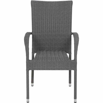 Stapelsessel PADOVA, Stahl + Polyrattan naturgrau