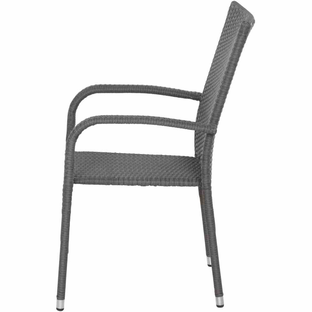 Stapelsessel PADOVA, Stahl + Polyrattan naturgrau