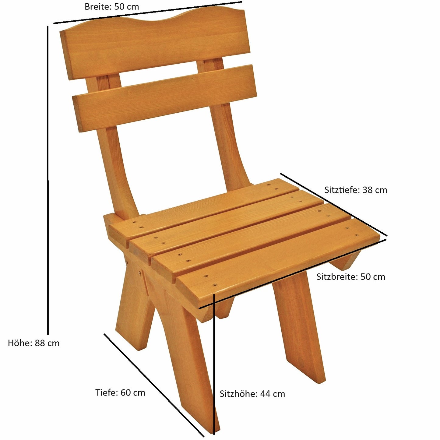 Chaise de jardin Freital en bois massif de pin imprégné