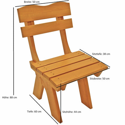 Chaise de jardin Freital en bois massif de pin imprégné