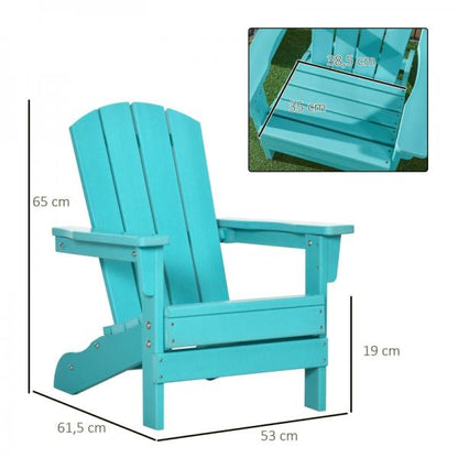 Gartenstuhl, für Kinder 3-8 Jahre, breiter Sitz, hohe Rücklehne, wetterfest, blaugrün