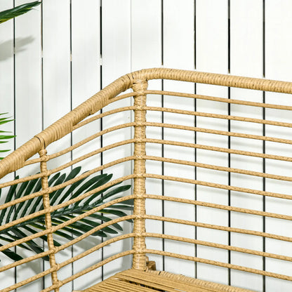 4-teilige Gartenmöbel-Set aus Rattan, Boho-Stil, Sitzgruppe Lounge Sand + Dunkelgrau