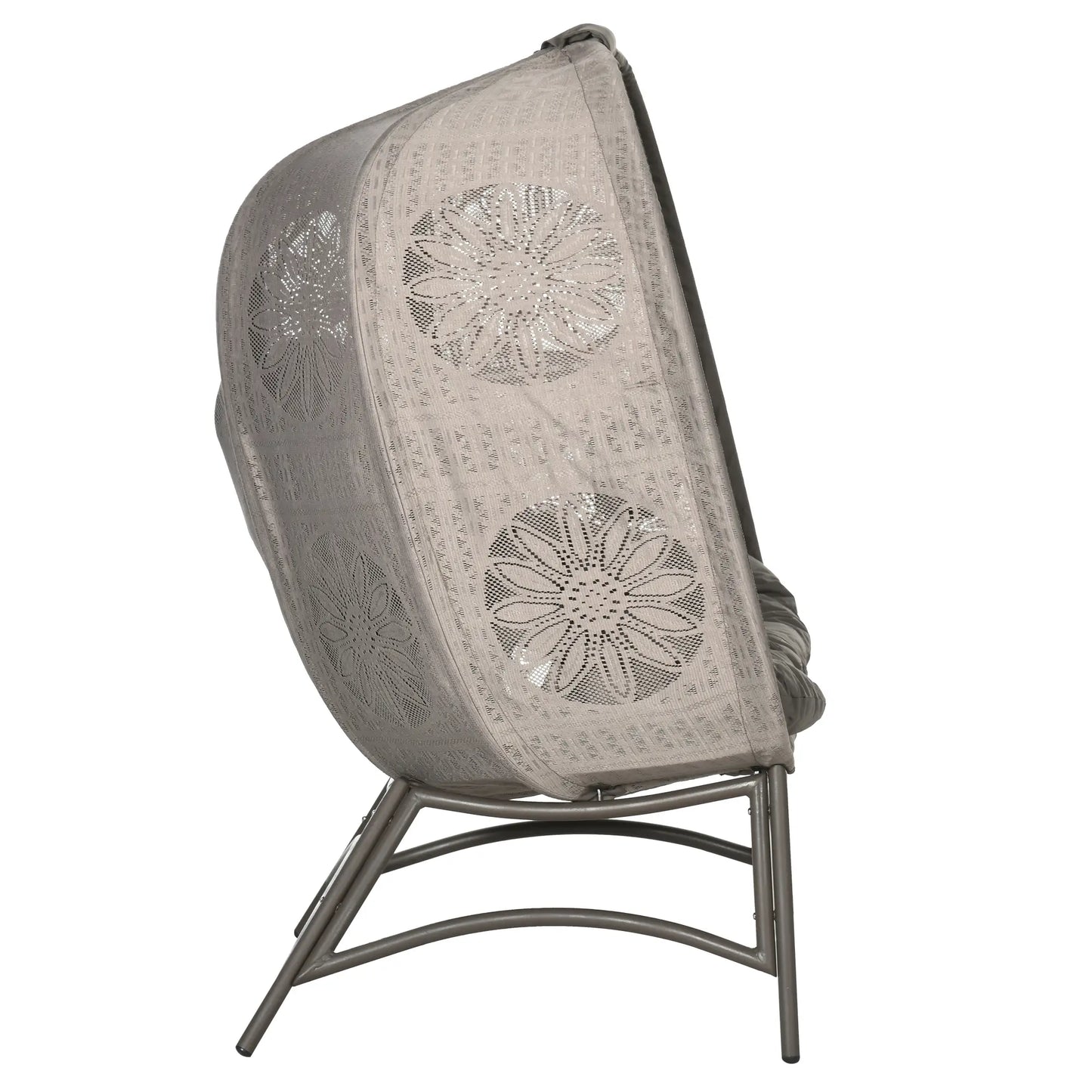 Gartenstuhl für 2 Personen, klappbar, großes Sitzkissen, Stahlrahmen, Farbe: Sand