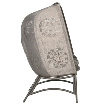 Gartenstuhl für 2 Personen, klappbar, großes Sitzkissen, Stahlrahmen, Farbe: Sand