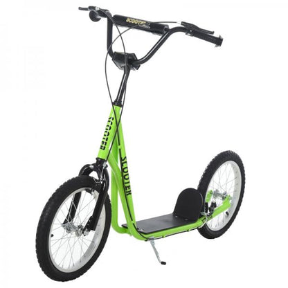 Trottinette pour enfants, trottinette de ville, trottinette, planche avec pneumatiques, 16 pouces, vert