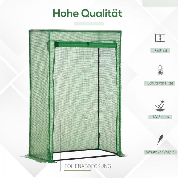 Gewächshaus Treibhaus Tomatenhaus Frühbeet mit Tür zum Aufrollen Stahl Kunststoff Grün 100x50x150cm - Palo24