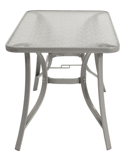 Gartentisch FLORENZ 120x70cm, Stahl + Glas