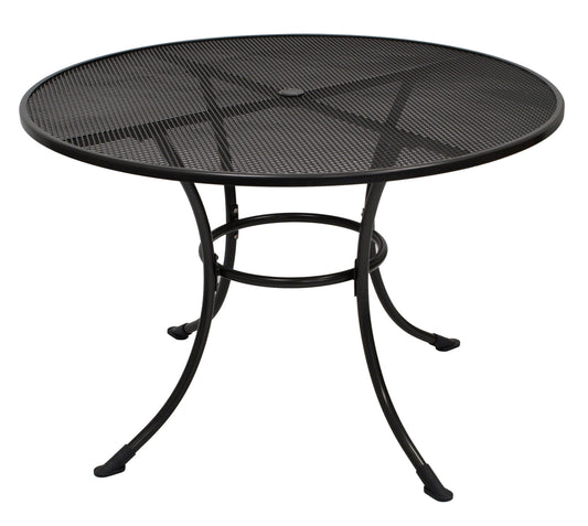 Table de jardin table en métal salon de jardin table en fer métal RIVO 110cm ronde gris