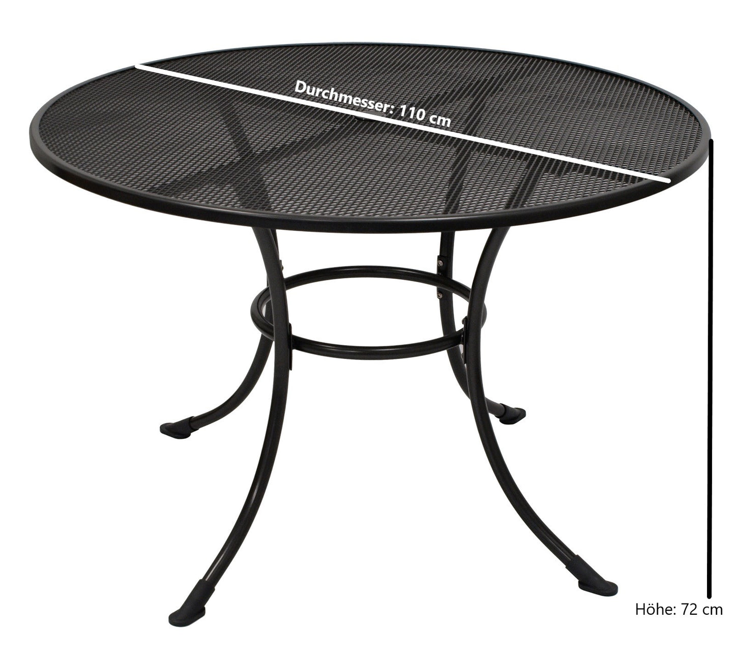 Gartentisch Metalltisch Gartenmöbel Tisch Metall Eisentisch RIVO 110cm rund grau