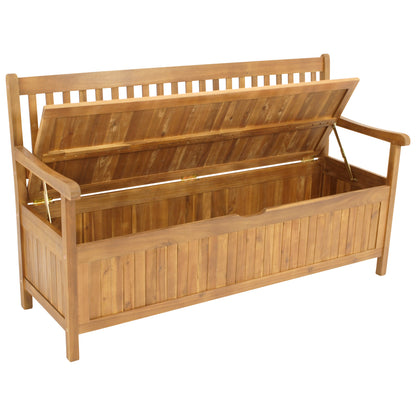 Truhenbank groß Staukastenbank Gartenbank mit Staukasten BENITA 3-sitzer 150cm