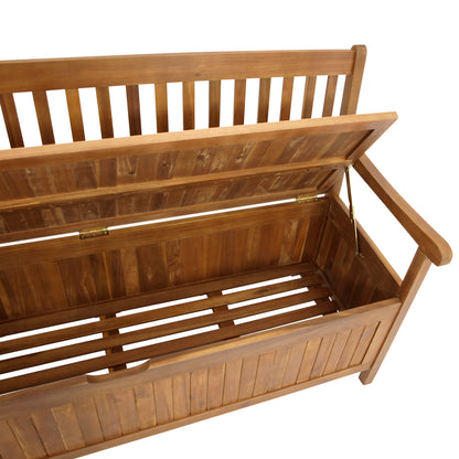 Truhenbank groß Staukastenbank Gartenbank mit Staukasten BENITA 3-sitzer 150cm