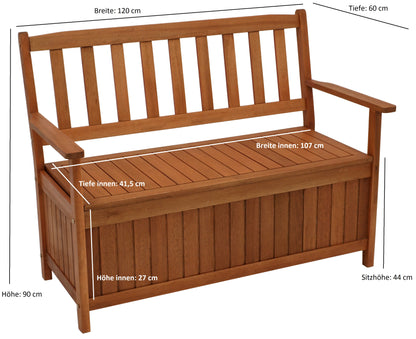 Truhenbank NAVASSA, 2-sitzer, Eukalyptus geölt, FSC®-zertifiziert