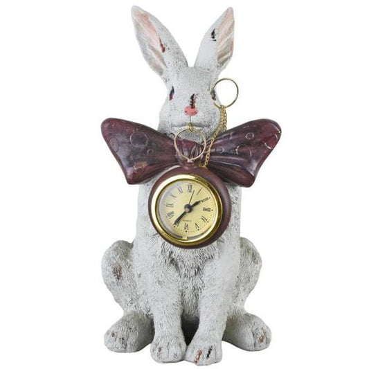 HORLOGE DE TABLE ALICE AU PAYS DES MERVEILLES LAPIN BLANC SHABBY