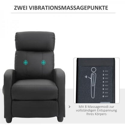 Fauteuil de massage fonction de massage fonction inclinable massage 2 points noir