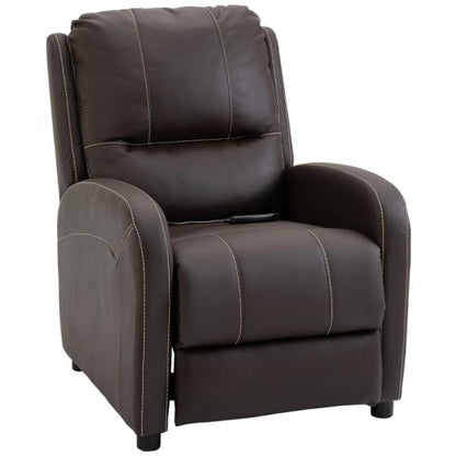 Fauteuil de massage fauteuil TV électrique inclinaison 165° PU métal marron foncé