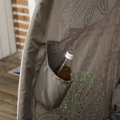 Gartenstuhl für 2 Personen, klappbar, großes Sitzkissen, Stahlrahmen, Farbe: Sand