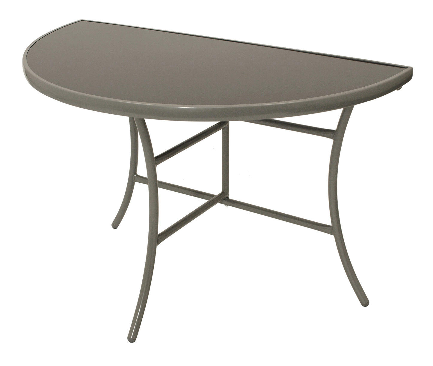 Wandtisch PALERMO halbrund 58x110cm, Stahl + Glas