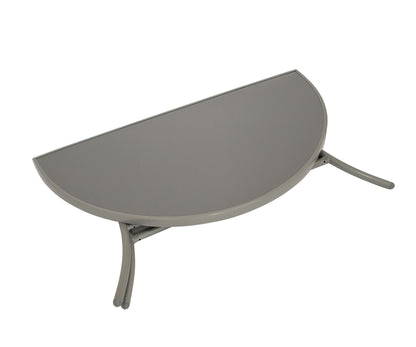 Wandtisch PALERMO halbrund 58x110cm, Stahl + Glas