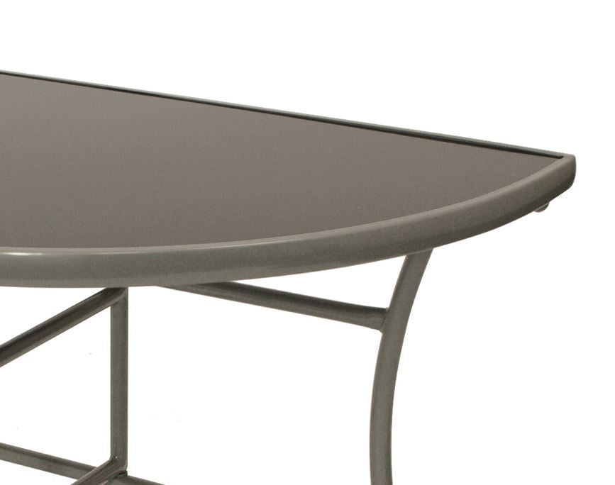 Wandtisch PALERMO halbrund 58x110cm, Stahl + Glas