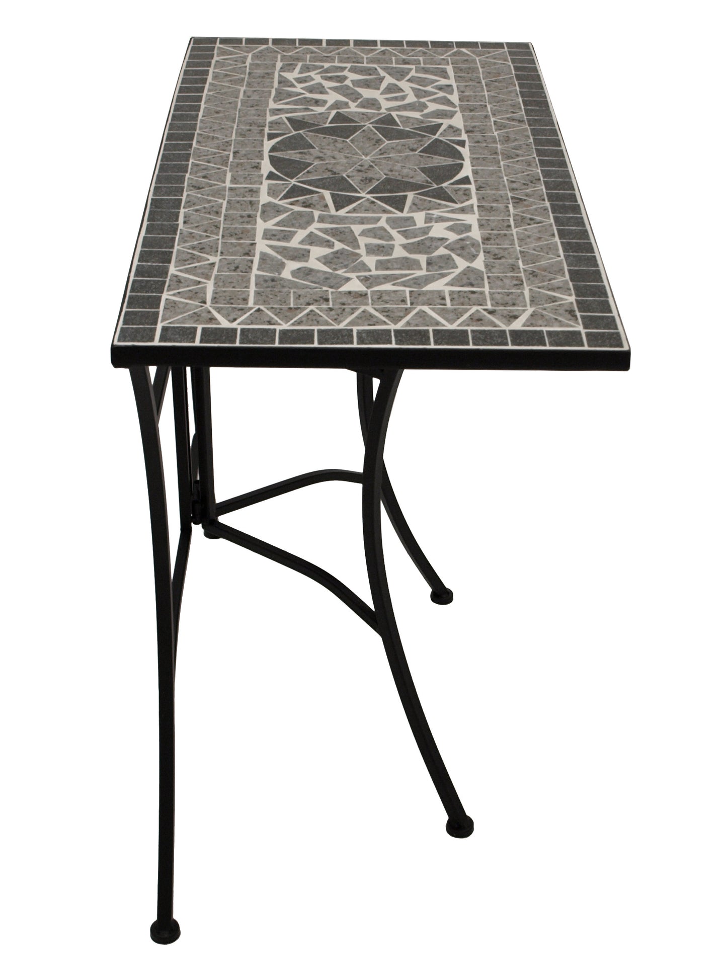 Wandtisch SIENA rechteckig 45x90cm, Eisen + Mosaik grau