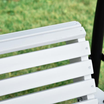 Hängebank mit Klapptisch und Becherhaltern Naturholz weiss - Palo24