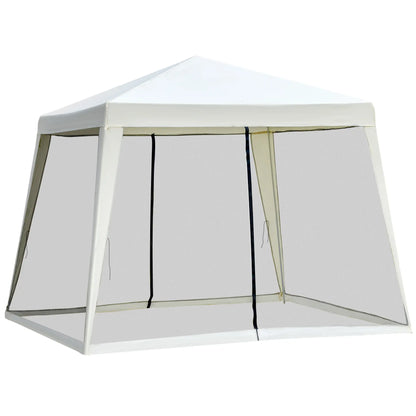Pavillon de Jardin Pavillon Chapiteau Tente de fête Tente résistante aux intempéries avec moustiquaire Beige 3 x 3 m